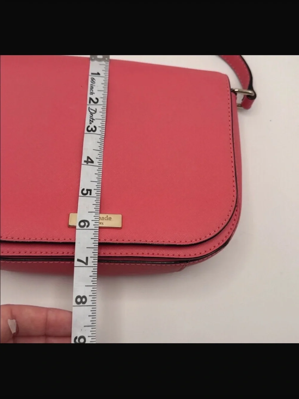 kate spade Coral Pink Crossbody Bag with Gold-Tone Plaque